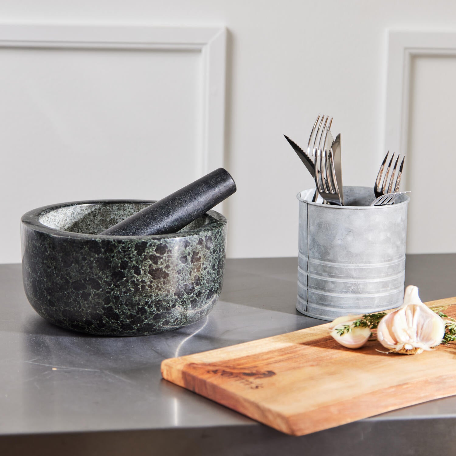 Mortar & pestle - mørkegrå